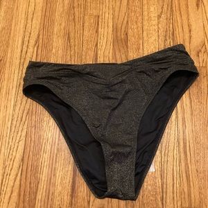 Brand New Black Sparkling Lurex Cheeky Bikini Bottom